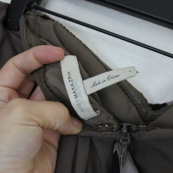 BCBGMaxazria Runway Handkerchief Strapless Draped Dress - Picture 7 of 8